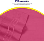 Sweet Home Collection King Size Sheet Set with Built-in Sheet Straps - Deep Pocket Fitted Sheet, Flat Sheet & Pillowcases - Soft, Wrinkle-Free, Secure Fit - Fuschia