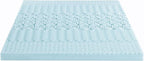 Mellow 4 Inch 5-Zone Memory Foam Mattress Topper, Cooling Gel Infusion, Dorm Essentials, Queen Blue