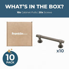 Franklin Brass - Francisco Heirloom Silver Cabinet Handles 3 Inch (3") Hole Center Pulls | Easy Install, Durable Hardware for Kitchen Cabinet Door, Drawers, Dresser Pull, Furniture (10 Pack)