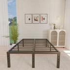 ALDRICH Metal Full Size Bed Frame - 16 Inch Tall Black Basic Steel Slats Platform, Easy Assembly Heavy Duty Noise Free Bedframes, No Box Spring Needed