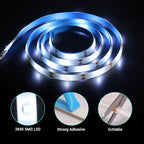 Battery Powered Strip Lights White with Remote, 3.3FT Led Strip Light with 8 Modes, Dimmable, Timer, Self-Adhesive, Cuttable, Waterproof