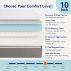 Amazon Basics Memory Foam Mattress, Medium Firm, 10 Inch, Queen, White/Grey