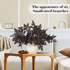 Lyrow 3 Pack Artificial Cimicifuga Plant Leaf Spray Faux Plum Cimicifuga Ramosa Leaf Branch Faux Fall Spray Silk Plants for Home Vase Wedding Garden Farmhouse Table Mantel Decor (18 Inches)