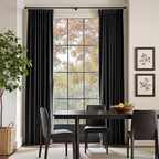 Lazzzy Velvet Blackout Curtains Thermal Insulated Room Window Drapes Super Soft Luxury Curtains for Living Room Bedroom Rod Pocket 2 Panels, Black, 42" W x 90" L