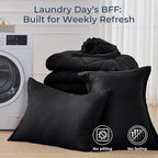 HEVUMYI Black Twin-XL Comforter Set - 5-Piece All Season Bed in a Bag Twin-XL, Ultra Soft Bedding Set with Comforter, Flat Sheet, Fitted Sheet, Pillowcases, Pillow Shams, Black
