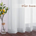 NICETOWN Light Gray Sheer Curtains - Simple Design Window Treatment Ring Top Voile Panels for Girls Room (2-Pack, W54 x L72)