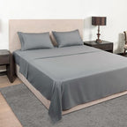 Mejoroom King Size Bed Sheet Set - Hotel Luxury 1800 Bedding Sheets & Pillowcases - 16" Deep Pocket Fitted Sheet, Soft, Breathable, Wrinkle & Fade Resistant - 4 Piece(King, Gray)