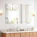 Frameless Bathroom Mirror for Over Sink,Wall Mounted Vanity Mirrors 20x28in,Rounded Rectangle Mirror Frameless with Polished Edge for Bedroom,Living Room,Entryway,Shatterproof (Horizontal/Vertical)