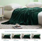 Exclusivo Mezcla Fleece Twin Size Blanket for Bed, 90x66 Inches Soft Cozy Jacquard Flannel Blankets, Lightweight Fuzzy Plush Warm for Winter, Forest Green