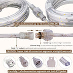 LED Rope Lights, 16.4 Feet Blue Flat Flexible Strip Light, Plug in Novelty Lighting, Connectable and Waterproof for Home Christmas Holiday Garden Patio Party Decoration