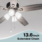 Ceiling Fan Pull Chains (2 Pieces), White, 13.6 Inches Extension, Fit All Standard Ceiling Fans and Light Fixtures Copper, Versatile Use, Modern Design
