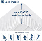 Full Mattress Topper Extra Thick Pillowtop Cooling Mattress Topper Plush Mattress Pad Cover Protector with 8-21 Inch Deep Pocket 3D Snow Down Alternative Fill White