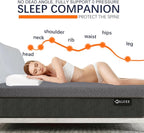 VALUXE 3 Inch Gel Memory Foam Mattress Topper Queen Size High Density Cooling Pad Pressure Relief Bed Topper Grey (with Removable & Washable Bamboo Cover)