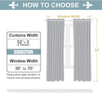ChrisDowa 100% Blackout Curtains for Bedroom with Black Liner, 2 Thick Layers Total Blackout Thermal Insulated Grommet Window Curtains 2 Panels Set (Brown, 52 x 72 Inch)