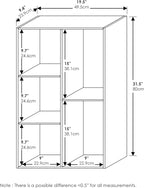 Furinno LUDER Book Shelf, 5-Cube Bookshelf, Reversible Bookcase, 9.4" x 19.5" x 31.5", for Living Room, Bedroom, Home Office, French Oak