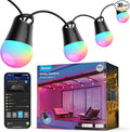 Govee Smart Outdoor String Lights 2, 96ft RGBIC Outdoor Lights with Dimmable Warm White LED Bulbs, 47 Scene Modes for Patio, Backyard, IP65 Waterproof, Works with Alexa, App Control