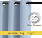 NICETOWN Vintage Blue Doorway Curtains 78 inches Long for Bedroom, Grommet Window Treatment Thermal Insulated Privacy Blackout Curtains & Drapes for Living Room, Set of 2, W52 x L78