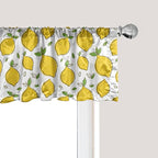 Ambesonne Lemons Window Valance, Continuous Citrus Fruits Leaves Refreshing Cartoon Pattern, Curtain Valance for Kitchen Bedroom Decor with Rod Pocket, 42" x 12", Lime Green Earth Yellow