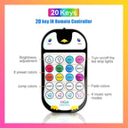TJOY 65.6ft Kids Bluetooth LED Strip Lights, Music Sync Tape Lighting RGB Color Changing Lighting with Penguin Style Remote, APP Control, LED Lightis for Bedroom, Room DIY (APP+Remote+Mic)