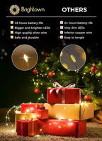 Brightown 12 Pack Led Fairy Lights Battery Operated String Lights Waterproof Silver Wire 7 Feet 20 Led Firefly Starry Moon Lights for DIY Wedding Party Bedroom
