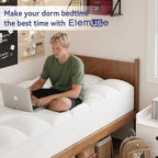 ELEMUSE Twin XL Mattress Topper for College Dorm, Thick Extra Long Twin Mattress Pad Cover for Back Pain, Plush Soft Pillowtop with Elastic Deep Pocket, Overfilled Down Alternative Filling