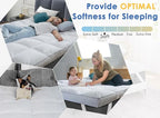 Marine Moon Twin XL Mattress Topper, Cooling Plush Bed Topper Soft Thick Pillow Top Mattress Toppers, 3 Inch Feather Down Alternative Pad Cover for College Dorm, Back Pain Relief, XL Twin 39" x 80"