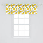 Ambesonne Lemons Window Valance, Continuous Citrus Fruits Leaves Refreshing Cartoon Pattern, Curtain Valance for Kitchen Bedroom Decor with Rod Pocket, 42" x 18", Lime Green Earth Yellow