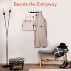 2 Pack Coat Rack Wall Mount, Coat Hooks Wall Mount, Wall Hooks for Hanging, Hat Rack for Wall, Coat Hanger Wall Mount, Towel Hooks for Bathrooms
