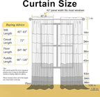 Chyhomenyc White Sheer Curtains 72 Inch Length 2 Panels, Light Filtering Top Dual Rod Pocket Voile Window Curtain Drapes for French Door, Bedroom Living and Children Room, Each 42W x 72L