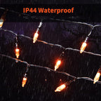 Orange LED Outdoor Halloween Lights, Halloween Decorations, 39 FT 100 LED Mini Lights with 8 Lighting Modes,Connectable String Light Plug in for Garden Patio Party Haunted House Ghost Holiday Decor