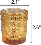 VOHO Gold Votive Candle Holders Set of 12, Gold Candle Holders Bulk for Wedding Table Centerpiece, Mercury Glass Tealight Candle Holder for Home Party Decoration (2.1'' x 2.6'', W/H)