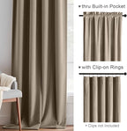 Lazzzy Velvet Blackout Curtains Thermal Insulated Room Window Drapes Super Soft Luxury Curtains for Living Room Bedroom Rod Pocket 2 Panels, Light Taupe, 52" W x 96" L
