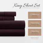 Linen Market Brushed Microfiber King Sheet Set 4 Piece – Oeko-TEX Certified Ultra Soft & Wrinkle-Free - 16" Deep Pocket Sheets - Easy Care King Size - Purple