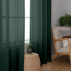 OWENIE Green Sheer Curtain 96 Inches Long 2 Panels Set for Christmas Decoration, Light Filtering Clear Sheer Curtain 95 for Bedroom/Living Room, 2Pcs, Each 42" W x 96" L