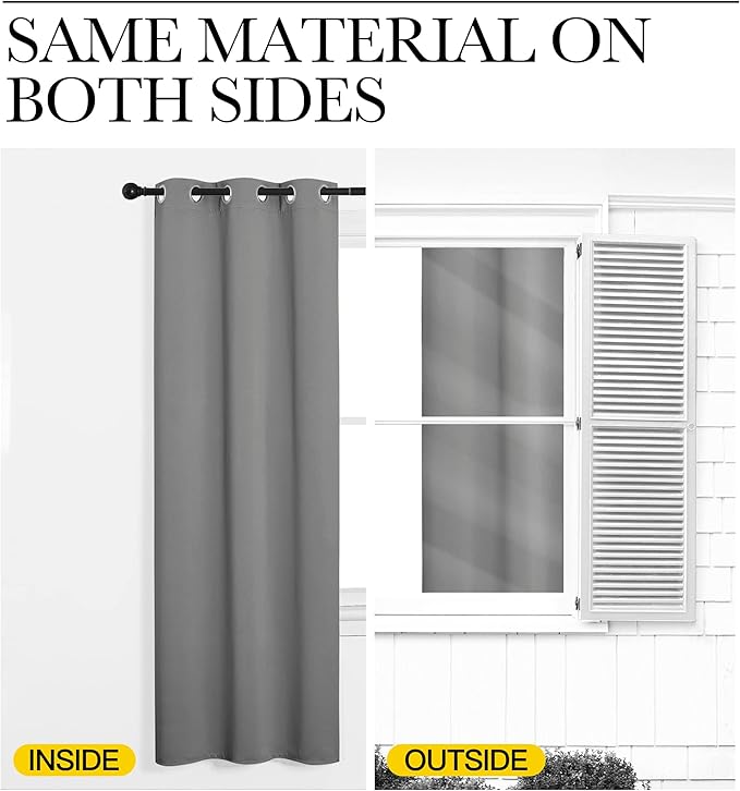 NICETOWN Thermal Insulated Grommet Blackout Curtains, Silver Grey, 2 Panels, W42 x L78 -Inch, Kids Window Drape Panel for Nursery, Privacy Short Curtains