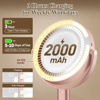 Makeup Mirror with Lights, Double Sided 1x/20x Magnifying Mirror with Light, Rechargeable 3 Color Lights Adjustable Brightness, 360° Rotation Detachable Comes with Tweezer (Rose-Gold)