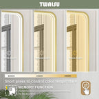 LED Bathroom Mirror with Lights, 48x28 Inch Gold Metal Framed LED Mirror for Bathroom, 3 Colors and Stepless Dimmable Wall Mounted Lighted Bathroom Vanity Mirror, Anti-Fog, Memory