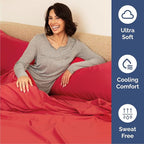 Queen Sheets Set 6 Piece - Bed Sheets Queen Size - Soft Hotel Luxury Bedding - Cooling, Comfy & Breathable - 1 Flat & 1 Fitted & 4 Pillowcases with Deep Pockets - Wrinkle Resistant & Fade Free - Red