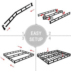 ALDRICH 5 Inch Heavy Duty Metal Box Spring Mattress Foundation 3000lbs Max Weight Capacity/Non-Slip/No Noise/Easy Assembly/Easy Clean Cover,King