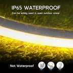 LED Strip Lights Warm White 3000K,32.8ft 110-120V Neon Rope Lights,Flexible Silicone Outdoor Waterproof Neon Strip Lights for Bedroom,Mirror,Kitchen Cabinet, Living Room,Halloween Decor
