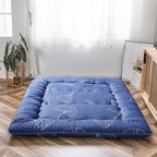 MAXYOYO Leaf Printed Japanese Futon Floor Mattress, Thicken Sleeping Pad Floor Bed Roll Up Camping Guest Mattress Folding Couch Bed, Twin Size