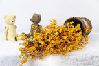 JAKY-Global Babys Breath Silk Artificial Flowers 6 Bundle Fall Stems Fake Plants Decor Wedding Party Decoration Bouquets Real Touch DIY Home Garden(Yellow Orange 6pcs)