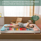 MAXYOYO Full Size Futon Floor Mattress Shikibuton Sleeping Mats for Adults, Floor Futon with High-Density Foam, Portable Mattress for Living Room, Guest Room, Bohemian A