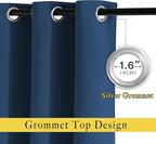 NICETOWN Moroccan Blue Curtains for Sliding Door - 52 by 95, 2 Pieces, Blocking Out 50% Sunlight Window Treatment Modern Design Curtain Panels for Dining Room