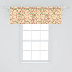 Ambesonne Fruits Window Valance, Modern Illustration Fruit from Abstract Cartoon Drawing Outline Look, Curtain Valance for Kitchen Bedroom Decor with Rod Pocket, 42" x 18", Apple Green Beige and Red