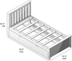 Max & Lily Twin Bed, Wood Bed Frame with Headboard For Kids with Trundle, Slatted, Blue