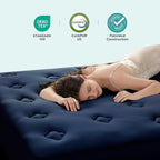 Hansleep Full Size Mattress Topper Viscose Derived from Bamboo, Memory Foam Pillow Top Mattress Topper Full with Deep Pocket, Breathable Mattress Pad for Back Pain Relief, 54" x75", Navy Blue