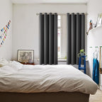 BGment Blackout Curtains for Bedroom - Grommet Thermal Insulated Room Darkening Curtains for Living Room, Set of 2 Panels, Each 46 x 63 Inch, Dark Grey