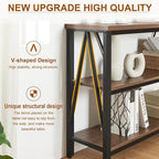 HOMISSUE Entryway Console Table, Rustic Couch with Wide Storage, Industrial Sofa Tables with 3-Tier Open Shelves, Entryway Table for Living Room, Hallway, Brown, 55 Inch