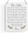 Christian Bible Verses Wall Decor Our Father Prayer Wall Decoration The Lords Prayer Wooden Hanging Sign Scripture Wall Art for Home Living Room Bedroom Home Wall Decor 8x10 Inches Religious Gift